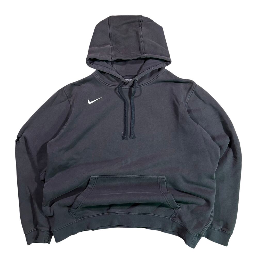Y2K Nike Embroidered Check Sun Faded Hoodie Sweatshirt Distressed